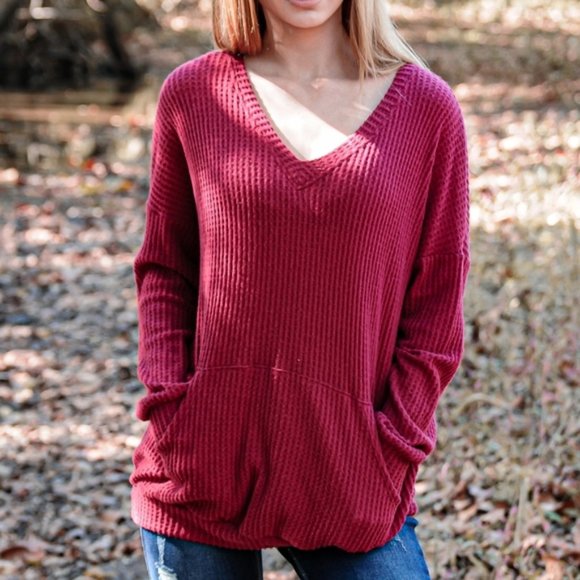 [NEW] Brushed Waffle Knit Top - Sz S - Picture 3 of 5